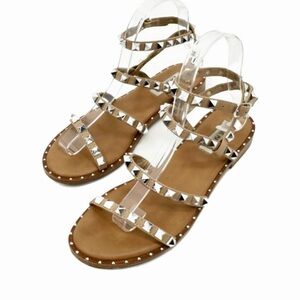 Steve Madden Tan Studded Travel Sandals Women's Size 7.5